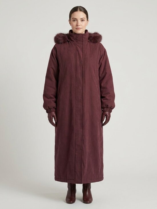Bromley Sport Jackets & Blazers - Bromley Sport Extra Long Down Coat Size XL Burgundy  Detachable Hood